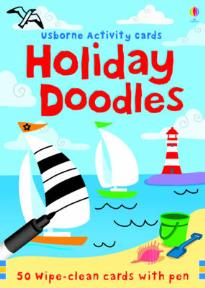 USBORNE ACTIVITIES : HOLIDAY DOODLES 50 WIPE - CLEAN CARDS WITH PEN