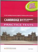 CAMBRIDGE B1 PRELEMINARY FOR SCHOOLS PRACTICE TETSTS STUDENT'S BOOK 2020 EXAM FORMAT