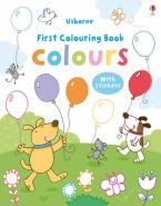 USBORNE : FIRST COLOURING BOOK COLOURS (+ STICKERS) Paperback