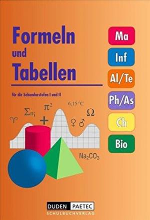 FORMELN UND TABELLEN FUR DIE SEKUNDARSTUFEN I UND II Paperback