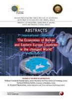 The Economies of Balkan and Eastern Europe Countries in the Changed World